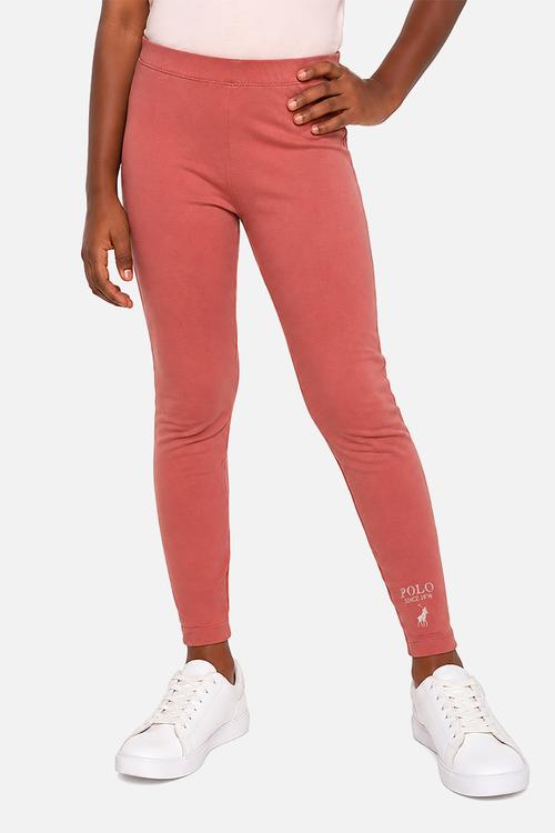 Girls Maya Fashion Full Length Legging - Rosewood
