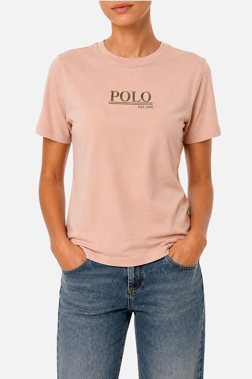 Wmn Ava Short sleeve Embroidered T-Shirt - Blush