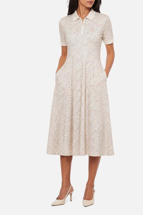 Wmn Emily Fit & Flare Printed Golfer Dress - beige