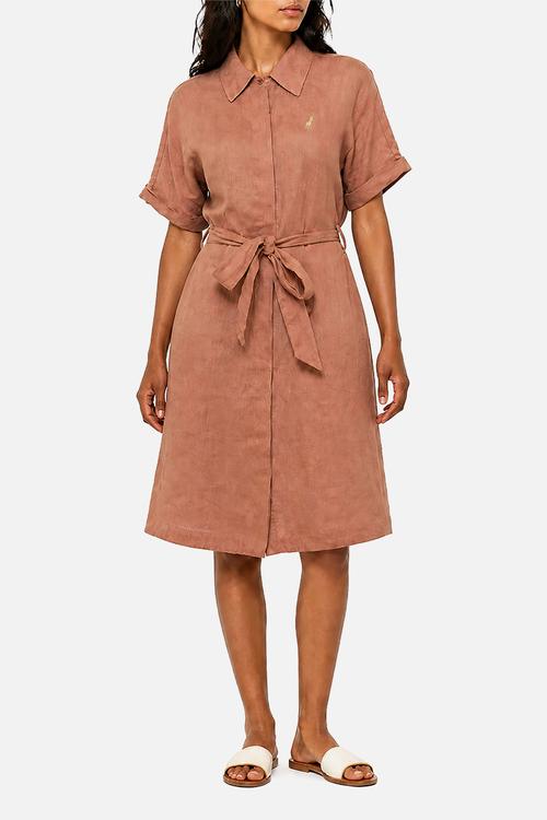 Wmn Tumi Drop Sleeve Linen Dress - Rose