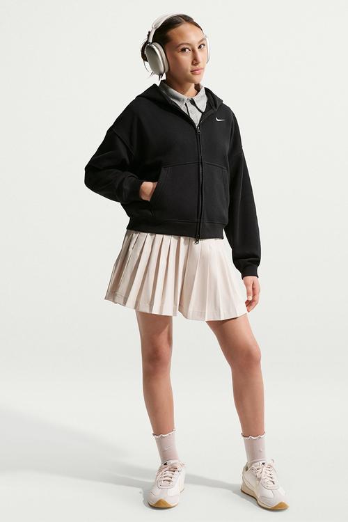 Girls Nike Sportswear Studio Fleece Oversized Full-Zip Hoodie