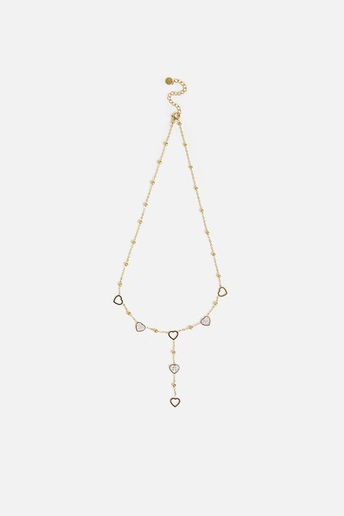 Elegant Heart Lariat Necklace - Gold