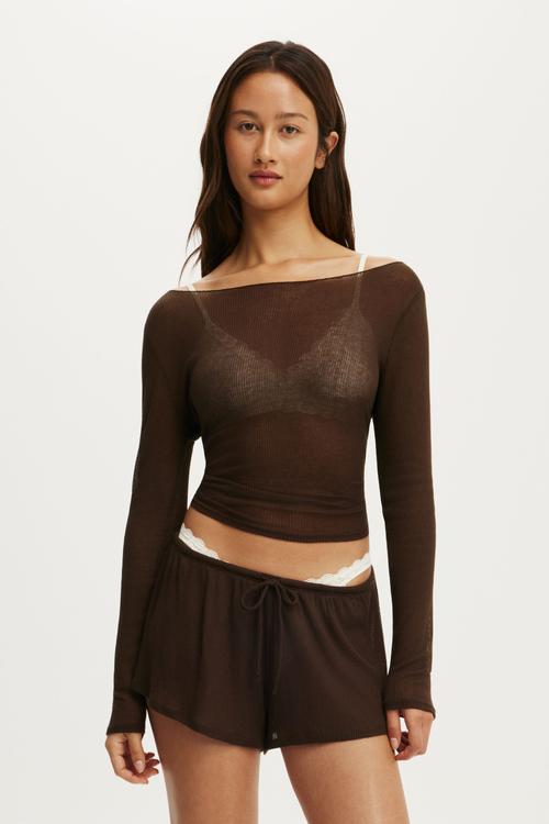 Sheer Shorts - Toffee Bean