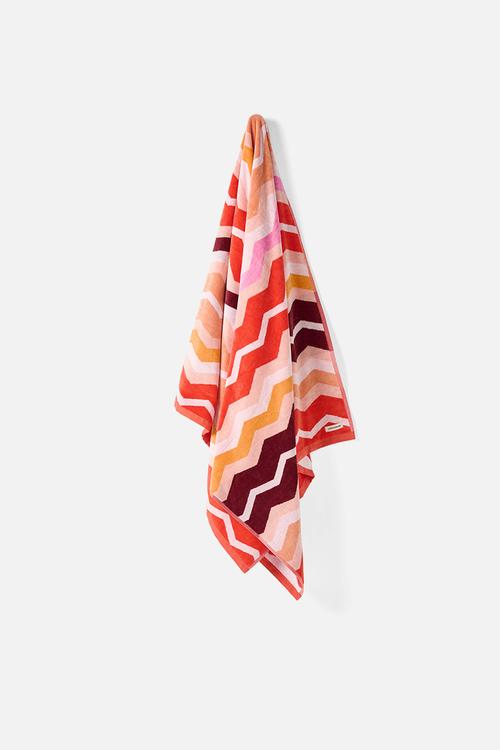 Chevron Beach Towel Coral