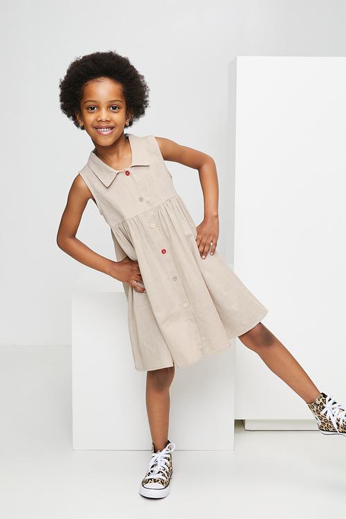Aline shirt dress - bone