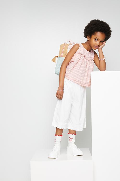 Empire line top and pants - pink & white