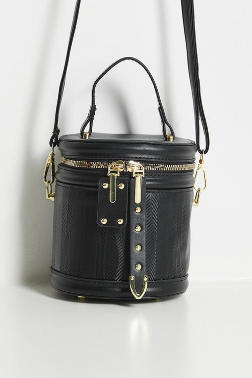Gia Woven Vanity Bag - Black