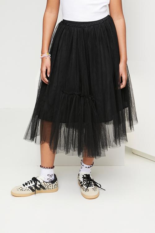 Layered tulle party skirt - black