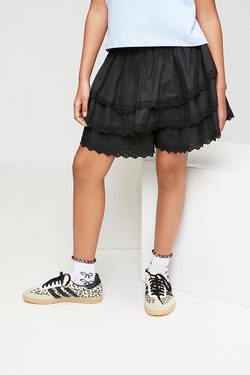 Anglaise hem rara skirt - black
