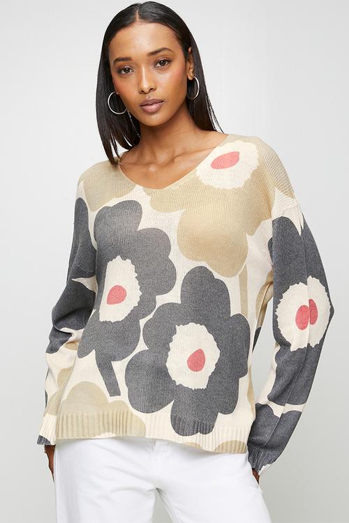 Viscose Blend Long sleeve Knitwear Top - multi