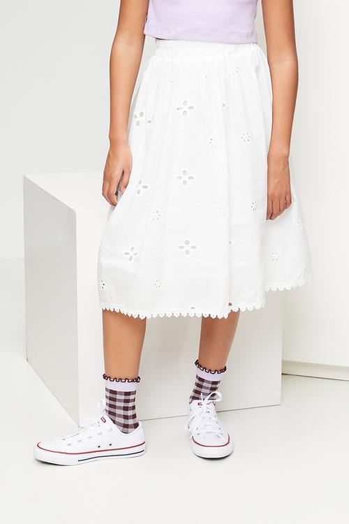 Scalloped hem skirt - white