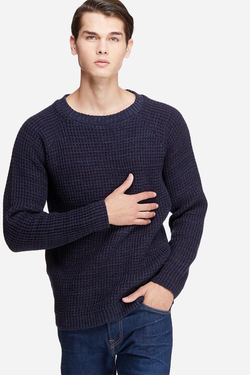 Raglan sleeve textured knit