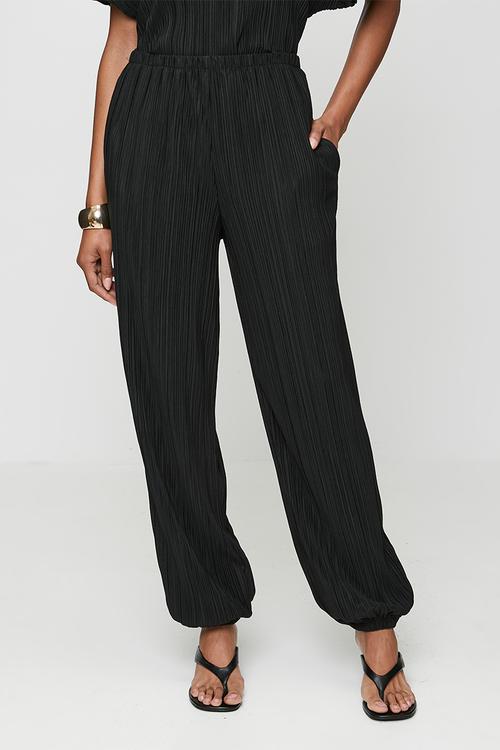 Elasticated Waist Harem Pant - Black