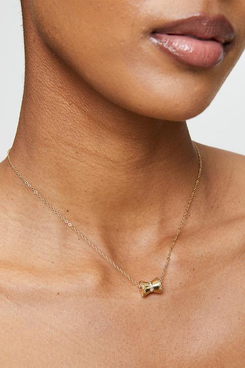 Modern Barrel Pendant Necklace - Gold