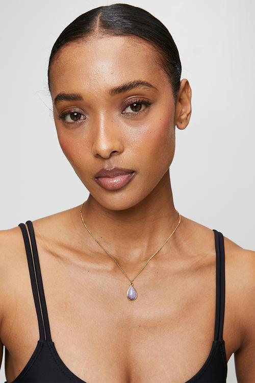 Elegant Stone-Set Necklace - Multicolour