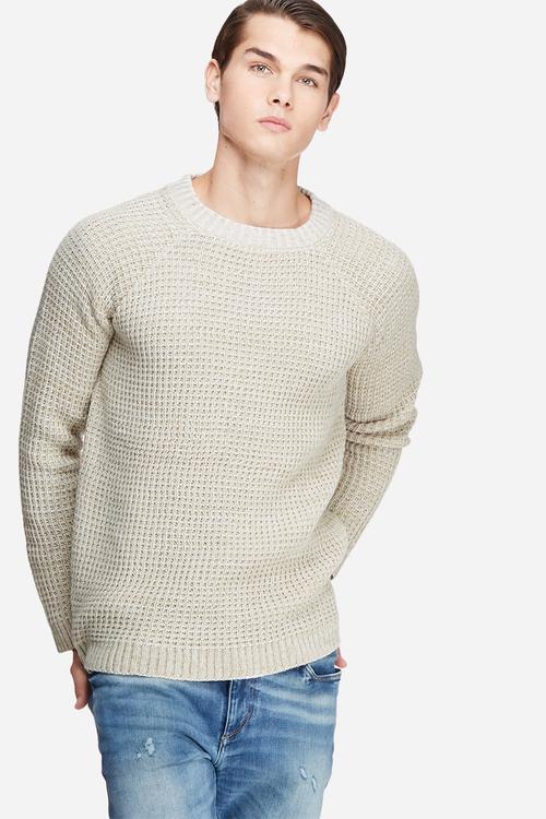 Raglan sleeve textured knit