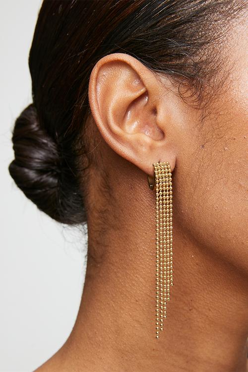Stylish Tassel Earrings - Gold