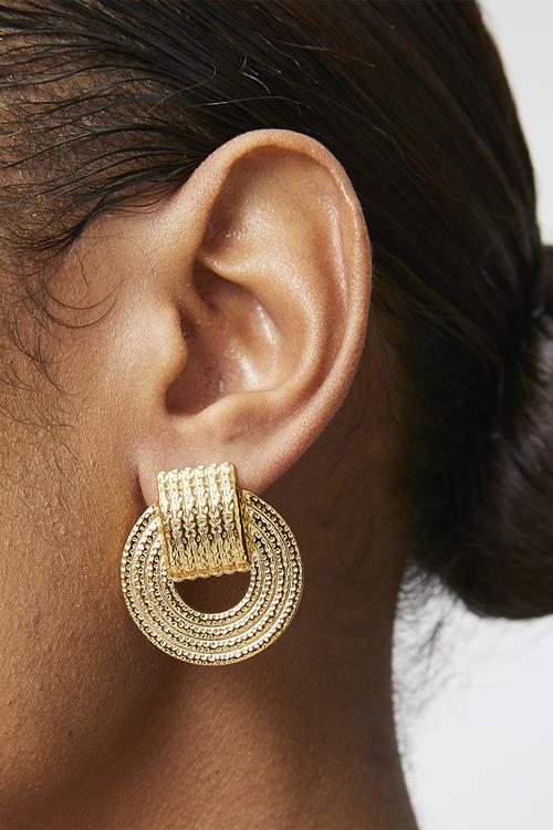 Bold Designer Earrings - Gold