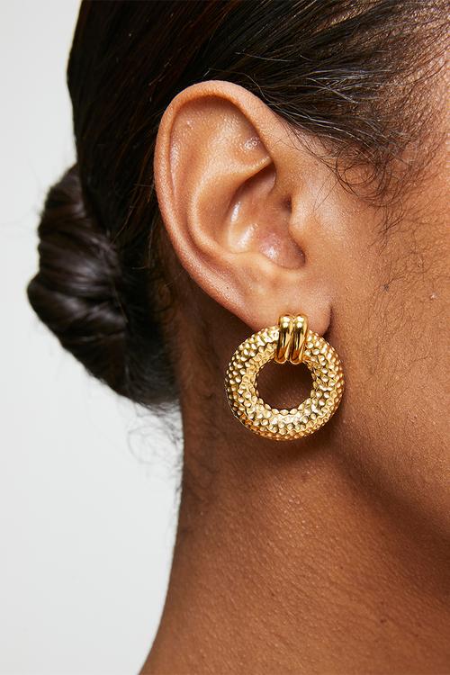 Bold Designer Earrings - Gold