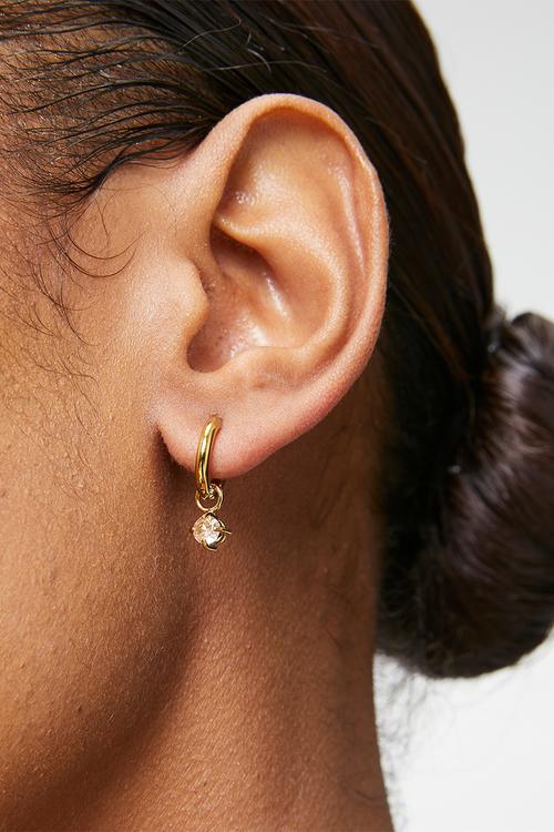 Dangle Hoop Earrings - Gold