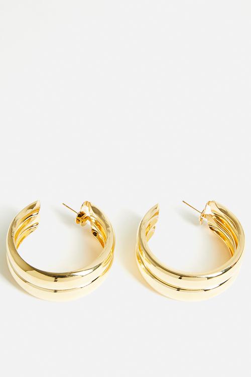Xenia Double Hoop Earrings - Gold