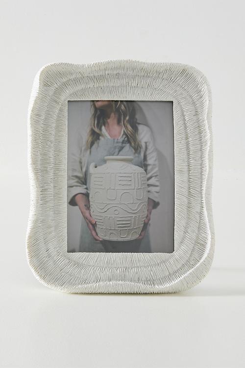 Textured resin Photo Frame White 13x18cm
