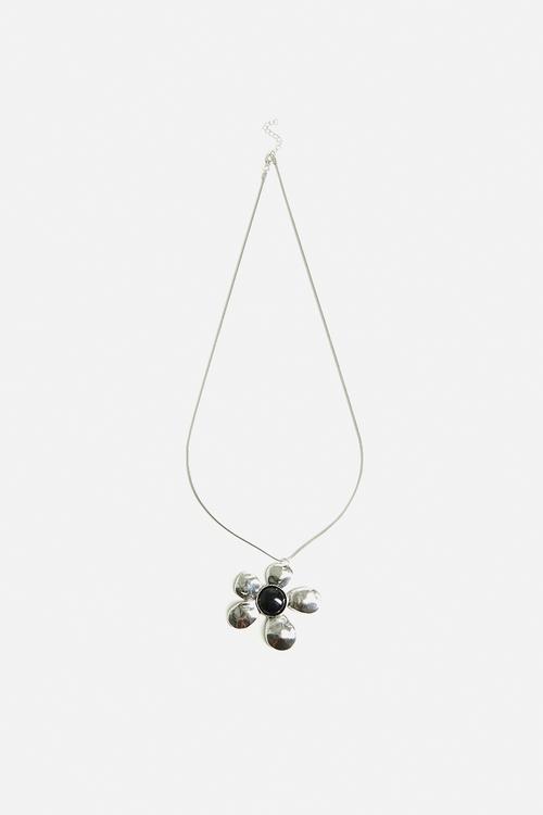 Yael Flower Pendant Necklace-Silver