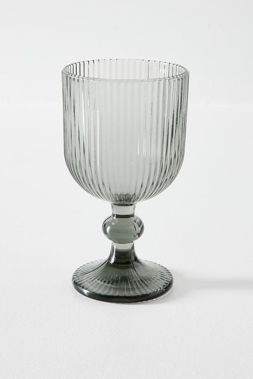 Wineglass Stripe Glass Grey 8x8x15.5cm