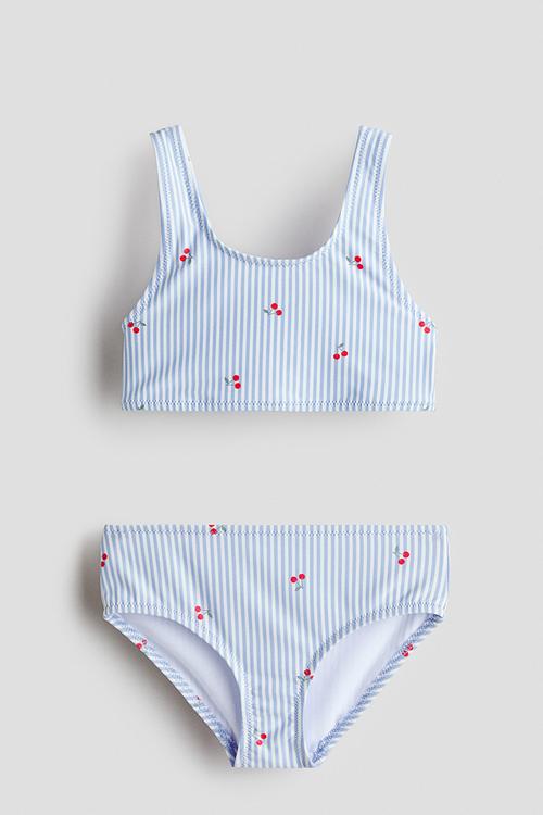 Printed bikini - light blue/cherries