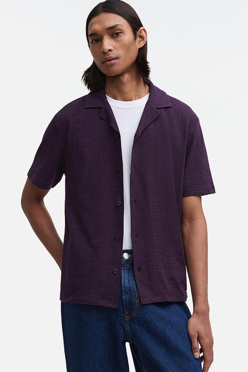 Regular fit resort shirt - dark purple