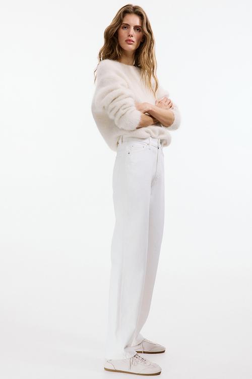 Barrel high waist jeans - white