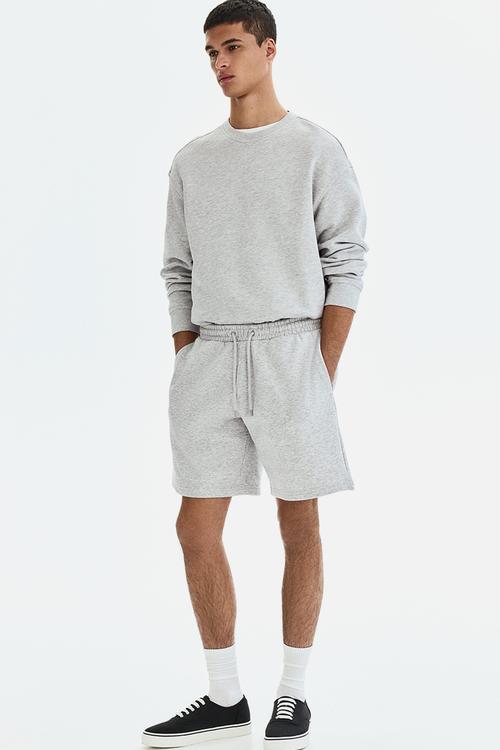 Regular fit sweatshorts - light grey marl