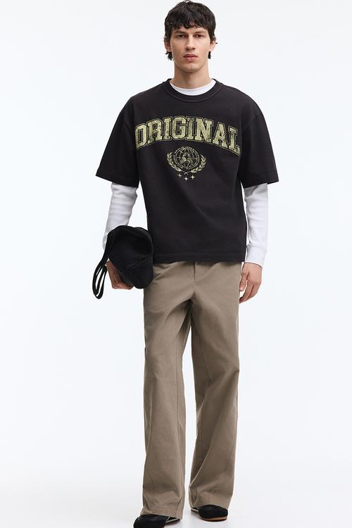 Printed loose fit t-shirt - black/original