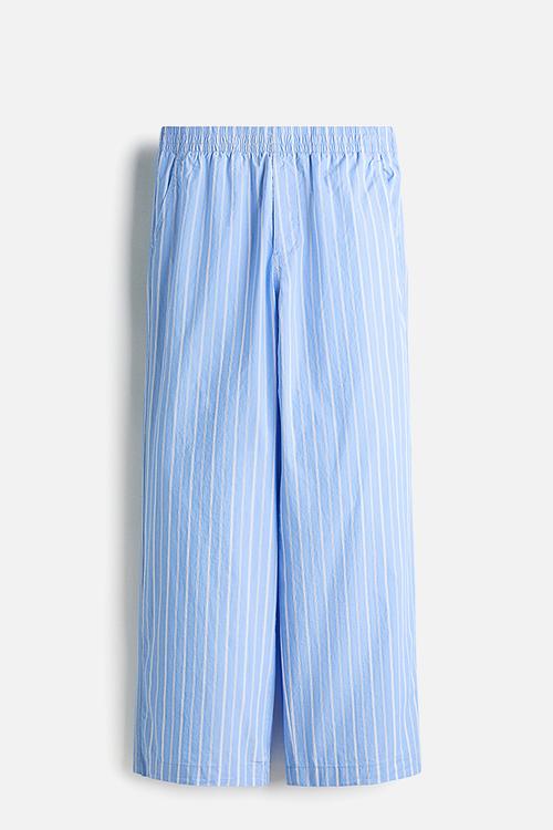 Relaxed fit trousers - light blue/striped