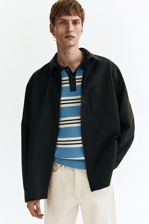 Relaxed fit shirt - black