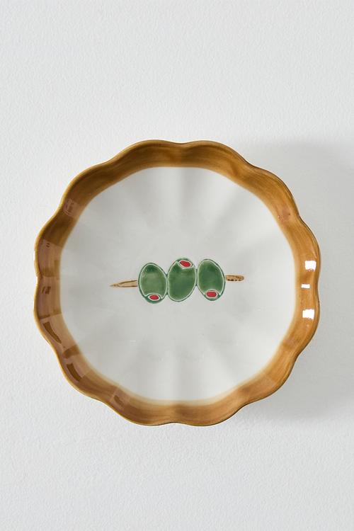 Olive Stoneware Tapas Plate Multi 12.4x12.4x2cm
