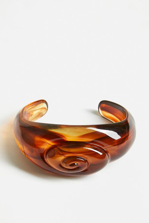 Paige Tortoise Shell Resin Bangle-Brown
