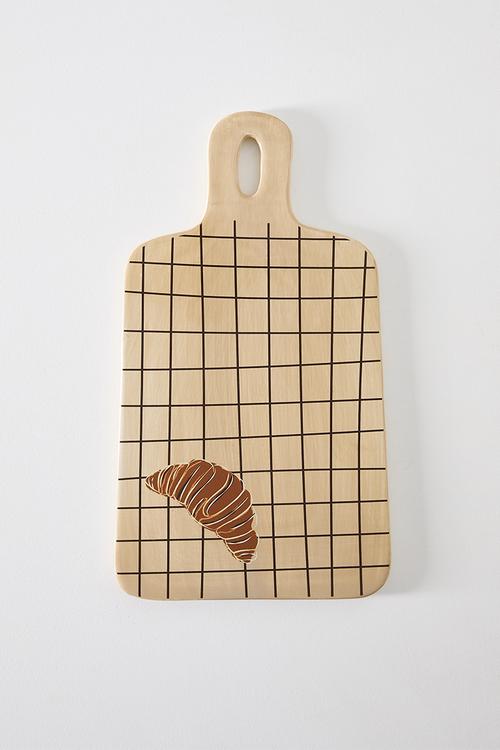 Ceramic Croissant Serving Board -  Beige