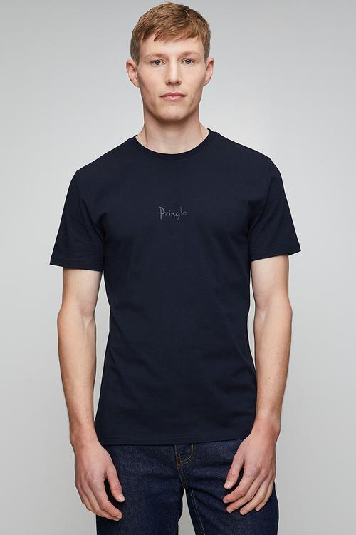 Pringle Henry Raised Printed Tee - Navy