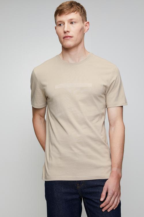 Pringle Liam Embroidery Tee - Stone