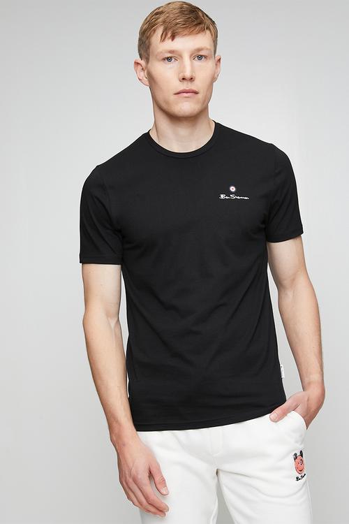 Essential Tar Prnt Crew Tee Shirt - Black