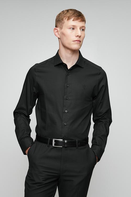 Pringle Tim Long Sleeve Tailored Shirt - Black