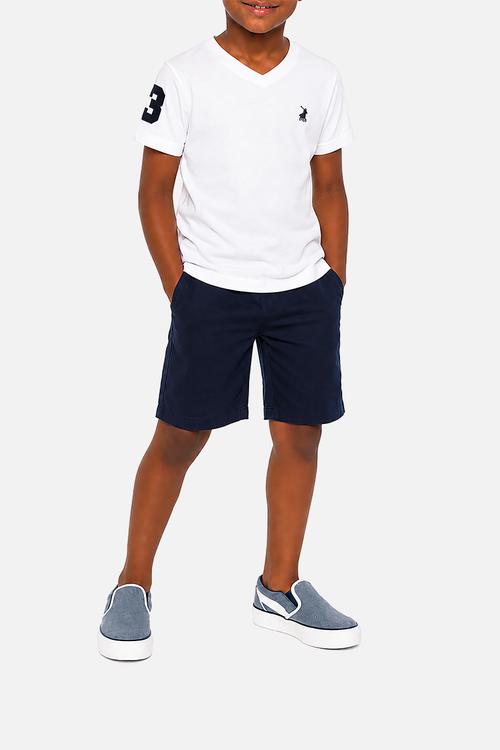 Boys James V Neck Tee - White