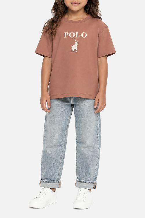Girls Gianna Embroidered Ss Tee - Rosewood