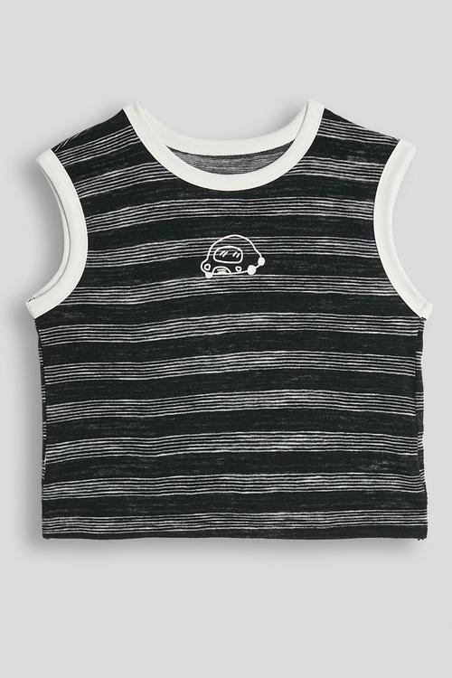 Striped tank top - grey/black