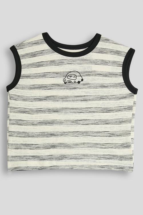 Striped tank top - off white/grey