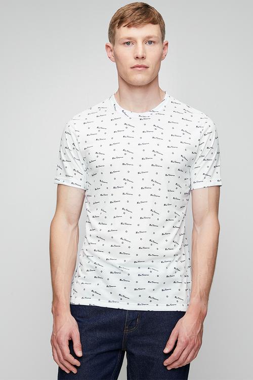 Ben Tar Aop Tee Shirt - White