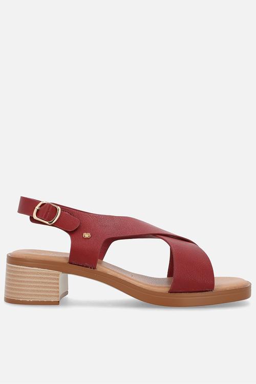 Esmee 1 cross strap heel - red