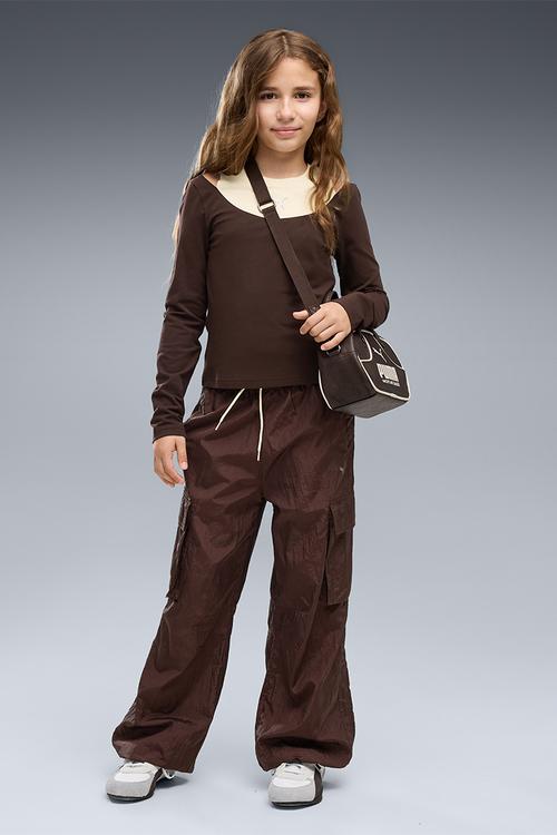 T7 Midnight Shadow Relaxed Woven Cargo Pants G - Chocolate Fondue