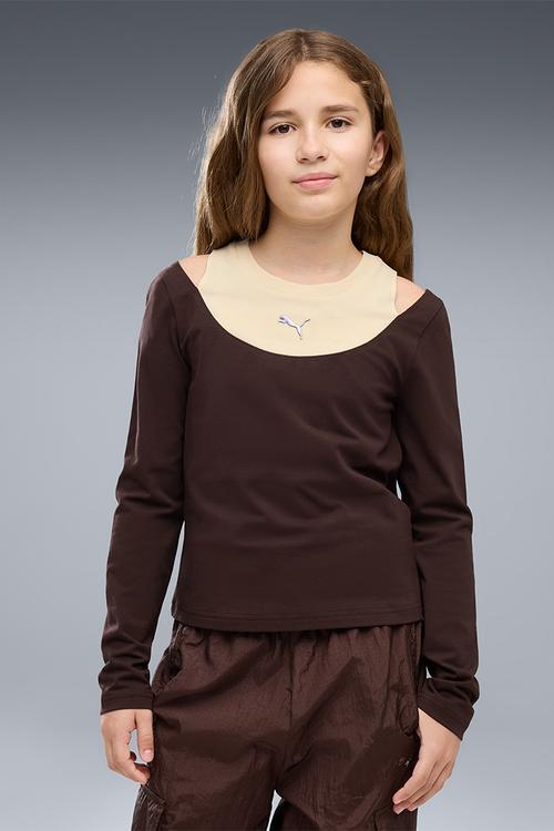 Midnight Shadow Slim Layered Longsleeve Tee G - Chocolate Fondue